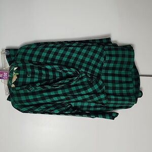 #2 French connection two piece plaid black and green gaucho set